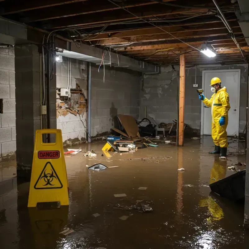 Flooded Basement Electrical Hazard in Mount Morris, IL Property